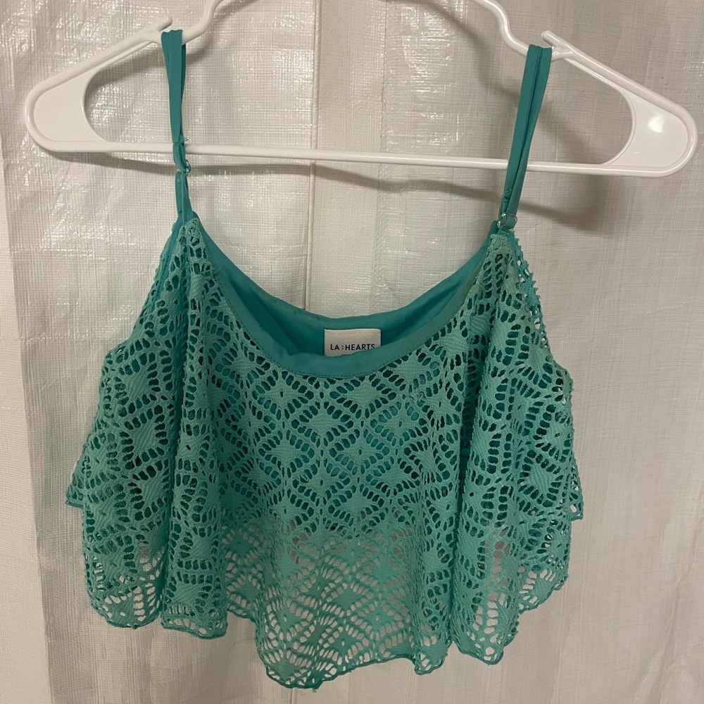 Teal crop top